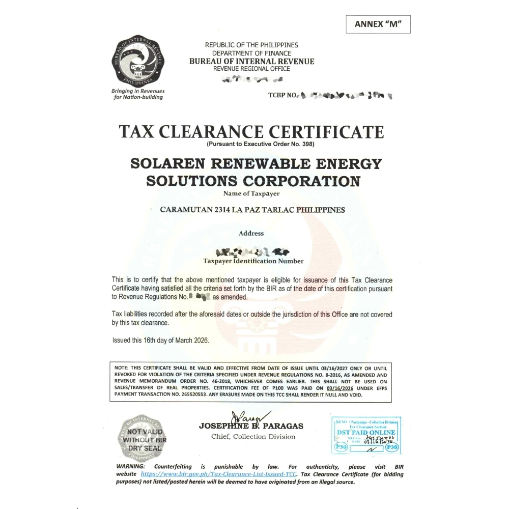 BIR-TAX CLEARANCE-CERTIFICATE