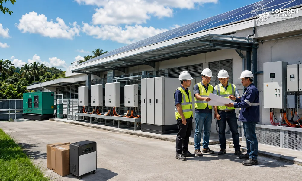 Commercial Hybrid Solar Systems: Why the Cheap Generic Box Fails and a Proper System Works 1 Commercial Hybrid Solar System